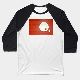 Yin Yang In Red And White Baseball T-Shirt
